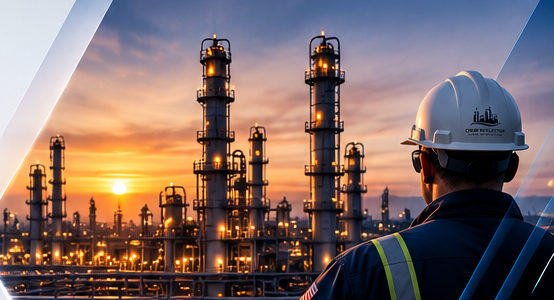 Refinery at sunset