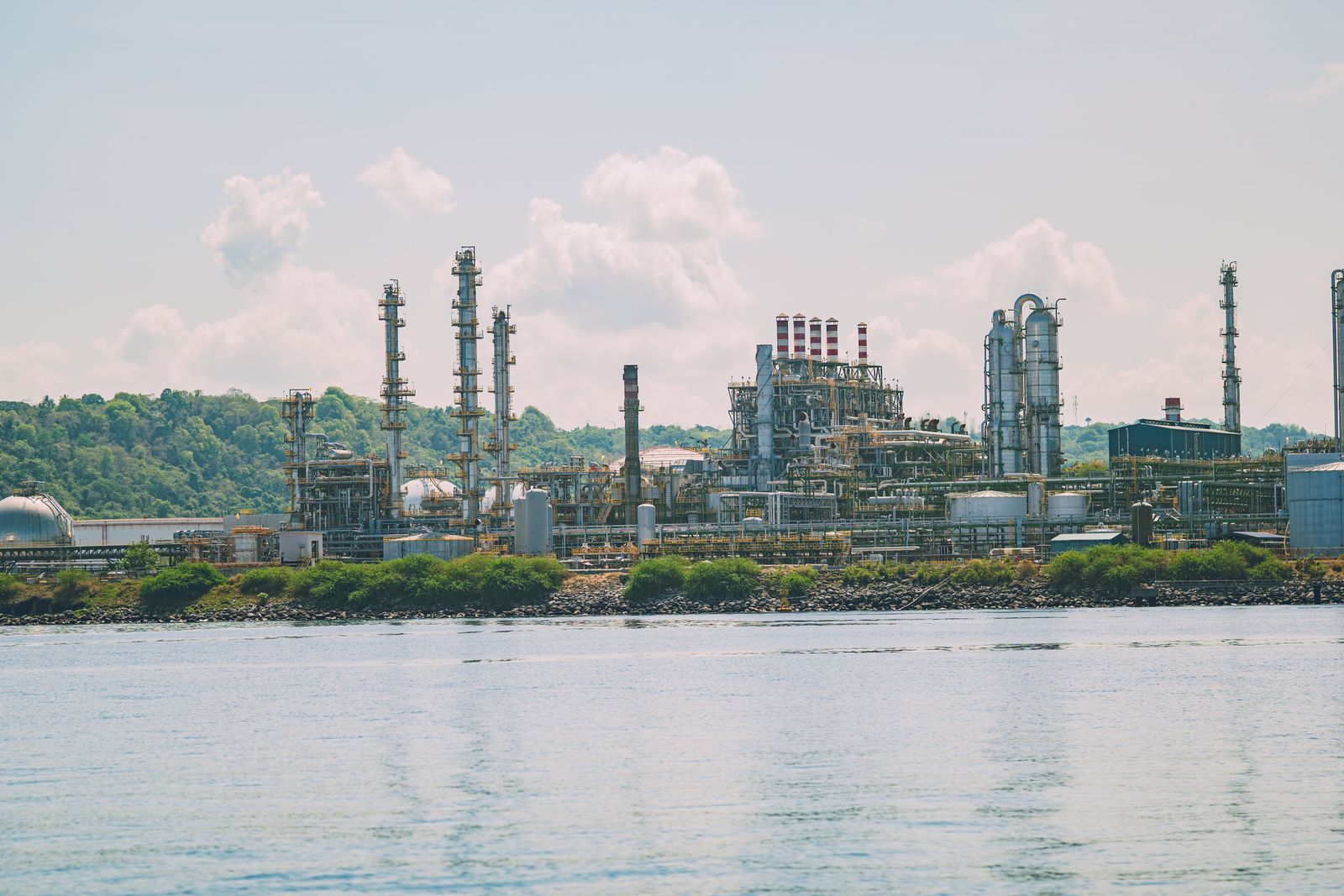 Industrial refinery on the waterfront